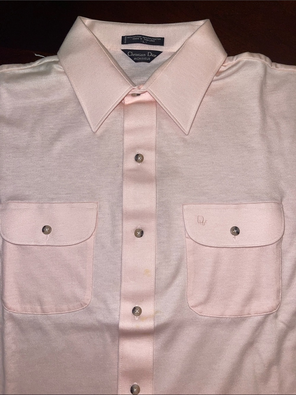 Dior Men's Short-Sleeve Button-Down Shirt in Light Pink